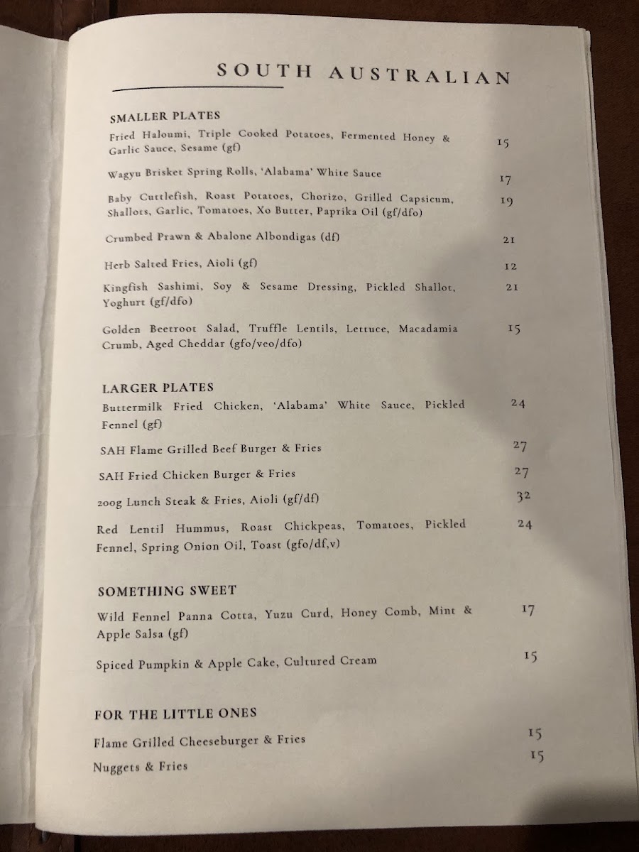 Menu South Australian Hotel-1